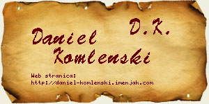 Daniel Komlenski vizit kartica